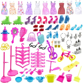Nejnovější a nejvíce módní princess doll příslušenství play house hračky pro děti 88 sady =78 příslušenství +10 části panenky