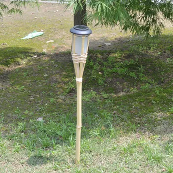 Thrisdar Solární Bambus Pochodeň Světla Krajiny, Bambus Tiki Pochodně Světla Venkovní Nádvoří Řemeslníci Plot Zahrady Spike Trávník Lampa