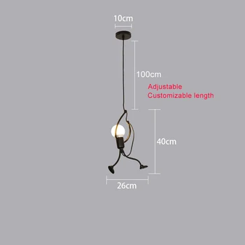 Loft nordic závěsná svítidla závěsné svítidlo hanglamp Kreativní malý muž lezení Věšák dětské lehké kovové lampy ping