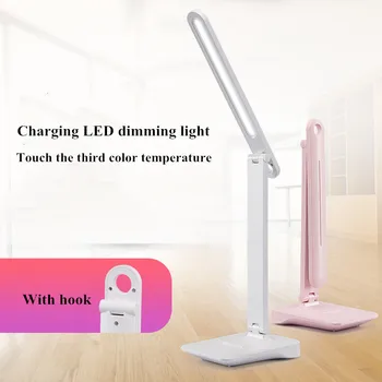 LED Skládací Stolní Lampa 9W USB Dobíjecí Dotykový Stmívání, Ovládání Jasu Oční dětské Ložnice Noční světlo na čtení