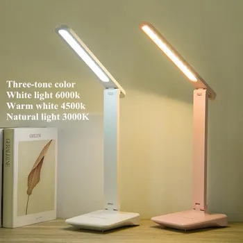 LED Skládací Stolní Lampa 9W USB Dobíjecí Dotykový Stmívání, Ovládání Jasu Oční dětské Ložnice Noční světlo na čtení