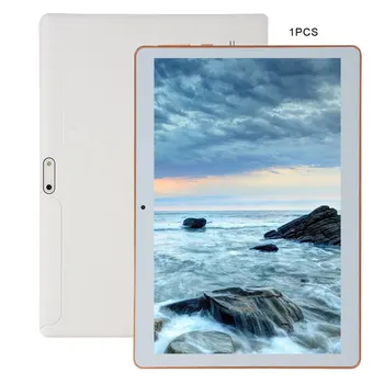 KT107 Plastové Tablet 10.1 Palcový HD Velké Obrazovce Android Verze 8.10 Módní Přenosný Tablet 8G+64G Bílé Tablety xiajia