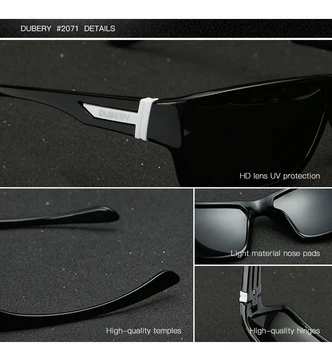 DUBERY Polarizované sluneční Brýle Muži Ženy Řidičské Sport Sluneční Brýle Pro Muže Vysoce Kvalitní Levné Luxusní Značky Návrhář Oculos 2071