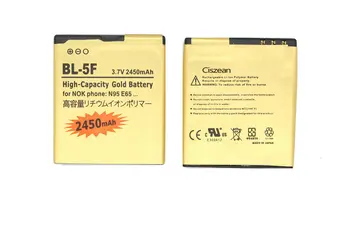 Ciszean 1x BL-5F / BL 5F / BL5F Gold Náhradní Baterie Pro Nokia N95, N93 N93i N96, N98 N99 E65 6210 2450mAh Telefon + LCD Nabíječka