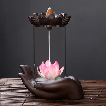 Kreativní Vnitřní Ploše Ručně Vyráběné Keramické Ornament Větruodolný Zpětná Kadidlo Buddhistický Aromaterapie Kamna