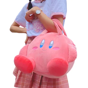 32cm Velká Kapacita Hvězda Kirby Plyšové Kabelky Měkké Plněné Kawaii Kirby Kosmetické Oběd Box Ipad Skladování Taška Panenky Dárek pro Dívky