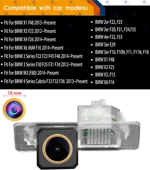 HD 1280x720p Zlatý Fotoaparát Zadní Pohled Reverzní Záložní Fotoaparát pro BMW F22 F23 F45 F46 M2 F87 F30 F35 M3 F80 F32 F36 X1 F48 X3 F25