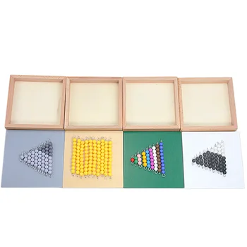Montessori Matematiky Hračka Odčítání Hry Had 4ks Dřevěné Krabici Barevné Počítání Korálků 1-10 Matematika Hračky pro Studenta, Vzdělávací