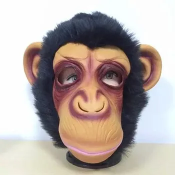 Legrační Realistické Opičí Hlavu Obličejovou Maskou Pro Dospělé Opice Prodyšná Maska Halloween Maškarní Maškarní Cosplay Party Rekvizity