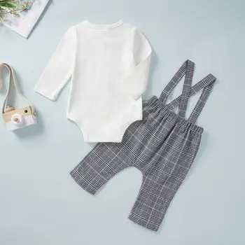 Novorozené Dítě Chlapec 0-24M Romper Topy Náprsenkové Kalhoty Kombinézy Bavlněné Oblečení, Oblečení