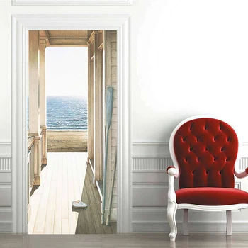77x200cm 3D Dveře, Samolepky DIY umění Pro Obývací Pokoj Ložnice Samolepicí Vodotěsné Nástěnné Malby Vyměnitelné Tapety Home Decor
