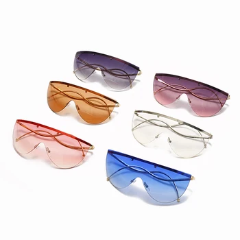 JASPEER Módní Nadrozměrné sluneční Brýle bez Obrouček Ženy, Jeden Kus Steampunk UV400 Řidičské Brýle Odstíny Brýle Módní Brýle