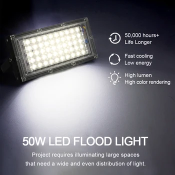 JOYINLED 50W RGB LED Povodňových Světlo Reflektor 220V-240V Projektor Led Čip Vnější IP65 Venkovní Osvětlení Vodotěsné Led Světlomet