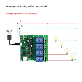 EWeLink 4-way Bezdrátové Ovládání Přepínač Modul Smart Wireless Switch Univerzální Modul