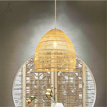Venkovské Kreativní Ratanový Art Lustr, Osvětlení Ratanový Nábytek Ložnice Jídelny Závěsné Svítidlo Japonské Čajové Místnosti Svítidlo