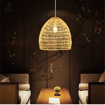 Venkovské Kreativní Ratanový Art Lustr, Osvětlení Ratanový Nábytek Ložnice Jídelny Závěsné Svítidlo Japonské Čajové Místnosti Svítidlo