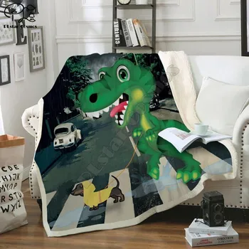 Dinosauři Fleece Deka 3D full tištěné Nositelné Deku Dospělí/děti Fleece Deka drop shippng styl-3