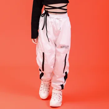 Dívka Šaty Letní Děti Hip Hop Oblečení Bavlněné Černé Dlouhý Rukáv Plodin Tričko Bílé Polyesterové Kalhoty 2 Ks Streetwear Oblek