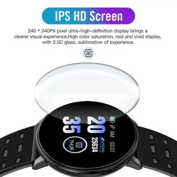 119 Plus Bluetooth Inteligentní Hodinky Muži Krevní Tlak Vodotěsné Sportovní Kolo Smartwatch Ženy Hodinky Tracker Pro Android IOS