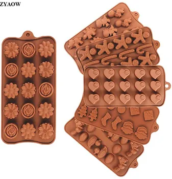 ZYAOW Značky Čokoládové formy 6 Pack Čokoláda Formy Silikonové Cukroví Formy, Potravinářské Silikonové Cukroví Formy Na Festival, Svatba