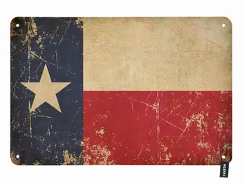 Texas Vlajka Tin Znamení Státě Texas Vlajky na Špinavé Pozadí Vintage Plechové Znamení pro Muže, Ženy, Umění Zdi Dekor pro