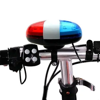 6LED 4Tone Klakson pro jízdní Kolo Siréna pro Děti, Kolo, Skútr, Příslušenství, Cyklistické Zvonky Policejní Auto LED Bike Světlo Elektronické