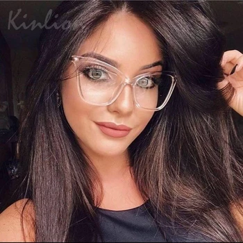 Kinlion Vintage Transparentní Kočičí Oko Ženy Brýle Rám Klasické Brýle Kovové Velké Jasné, Brýle Rám Ženy Gafas Brýle
