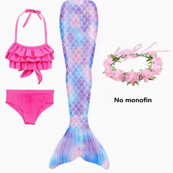 NOVÉ Příjezdu Mermaid ocasy s Monofin Ploutve Flipper mořská panna Bikiny Plavky koupání pro Dívky můžete přidat Flipper Pro Plavky