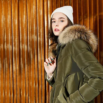 Toyouth Dolů Kabáty Podzim Zima Ženy Módní Kožešiny Límec Solid Color Zahustit Dlouhý Styl Kabát