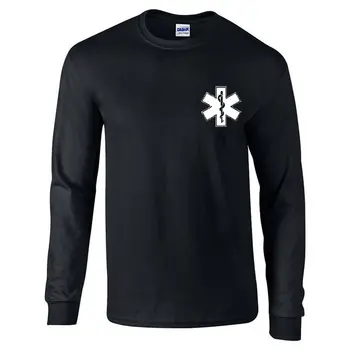 Hvězda Života EMS EMT Logo s Dlouhým Rukávem T-Shirt harajuku O-Neck pánské tričko