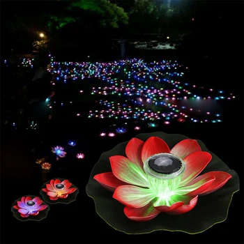 Solární Plovoucí Lotus Flower Světlo - Vodotěsné LED Bazénové Vody Světla pro Domácí Zahradní Jezírka, Akvária, Svatba Dekor