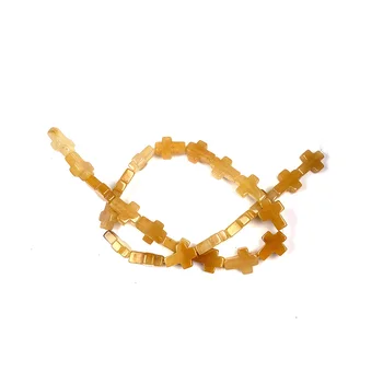 Přírodní kamenný Kříž tvar acháty quartz Korálky Volné Distanční Korálky Pro výrobu šperků DIY náramek, náhrdelník příslušenství 12x16x5mm