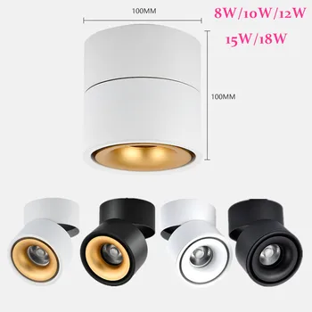 Stmívatelné COB LED Downlighty přisazená LED Stropní Svítidla 8W10W12W15W18W Skládací 360° Otočný Pozadí Sledovat Bodové světlo