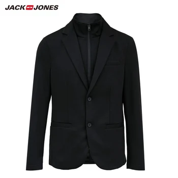JackJones Pánské Business Casual pletené Tkaniny, Dvou-tlačítko Slim Fit Oblek Sako Pánské oblečení|219308511