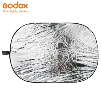 Godox 2 v 1 100*150cm Přenosná Skládací Osvětlení Oválné Fotografie Reflektor pro Studio Multi Foto Disk Diffuers Zlato, Stříb