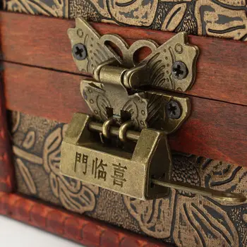 Velké Dekorativní Šperk Šperky Zámek Ručně Vyráběné Vintage Dřevěné Skladování Dárkové Krabičce