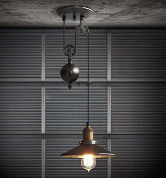 Mordern řemenice Retro Edison Žárovku, Světlo Lustr Vintage Loft Antique Nastavitelný DIY E27 Umění Stropní Závěsná Lampa Svítidlo, Světlo