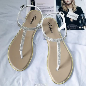2020 nové dámské boty T-tvaru klipu sandály ploché dno ploché pata jelly boty žena Římské sandály pantofle plážové boty ženy