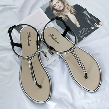 2020 nové dámské boty T-tvaru klipu sandály ploché dno ploché pata jelly boty žena Římské sandály pantofle plážové boty ženy