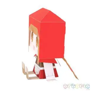 Červená karkulka 3D papírový model DIY ruční rodič-dítě DIY handmade origami domácí úkoly aktivita