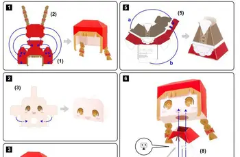 Červená karkulka 3D papírový model DIY ruční rodič-dítě DIY handmade origami domácí úkoly aktivita