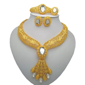 Království Ma Dubaj barva Zlata Šperky Set Kostým Designu Značky Nigerijské Svatební Šperky Set Módní Africké Korálky Šperky Sady