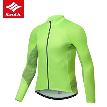 Santic nové produkty 2020 Podzimní Cyklistický Dres s dlouhým rukávem mountain bike jersey Prodyšné Nepromokavé Kapsy Vrstva mužského