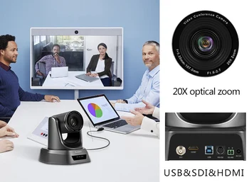 [EU Skladem] BEZ DANĚ Tenveo NV20A USB HDMI SDI Konference Kamera HD 1080p PTZ Kamera SDI Kamera 20X Zoom, Video Konference, Kamera