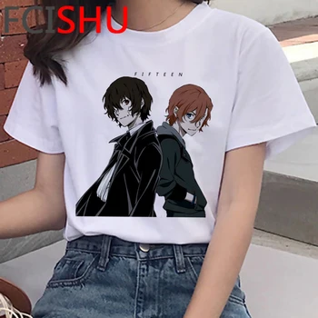 Vtipné Chuuya Nakahara Bungou Toulavých Psů Tričko Ženy Harajuku Kawaii Grafické T-shirt Roztomilé Anime Tričko Letní Top Tees Žena