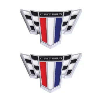 2x 3D Chromované Camaro Křídla, Vlajky, Emblémy Odznak Vpravo Vlevo Fender Obtisky pro Chevrolet RS SS CAMARO ZL1 Příslušenství