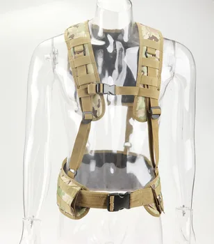 MOLLE Taktický Pás Belt Set s Popruhem přes Rameno, Jednoduchá Vesta Maskovací Vojenské Airsoft Síly Heavy Duty Lovecké Oblečení