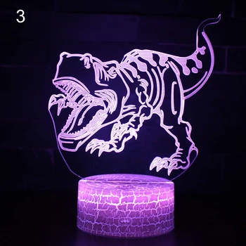 3D LED Noční Světlo Lampy Dinosauří Série 3D Noční světlo Dálkové Ovládání Stolní Lampy Hračky, Dárek Pro dítě, Domácí Dekorace