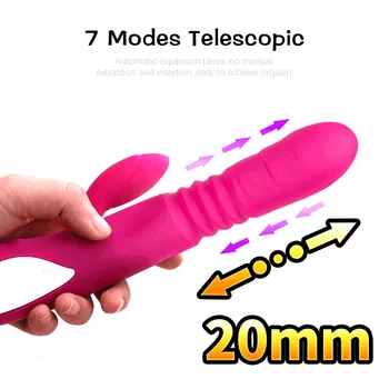 Teleskopické Vibrátor Dual Topení AV Hůlka Ženské Masturbátor Silikonový Vibrátor Klitorisu G-spot Stimulátor Dospělý Sex Hračka pro Ženy