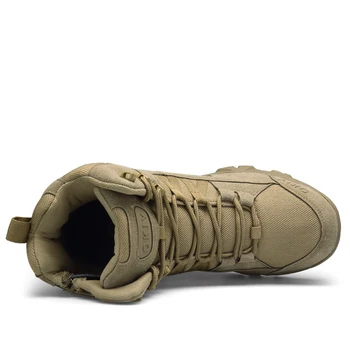 Pánské outdoorové sporty, pěší turistika boty camping vysoce kvalitní fanoušků vojenské taktické boty desert combat boty kotníkové boty lezení nové